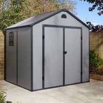 Alloya Plastic 8x6 Apex Shed In Light Grey