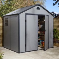 Alloya Plastic 8x6 Apex Shed In Light Grey