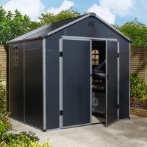 Alloya Plastic 8x6 Apex Shed In Dark Grey