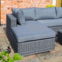 Vietro Corner Lounger Set And Coffee Table In Grey Weave Effect