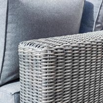 Vietro Corner Lounger Set And Coffee Table In Grey Weave Effect