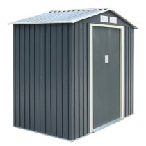 Thorpe Metal 6x4 Apex Shed In Dark Grey