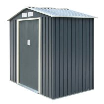 Thorpe Metal 6x4 Apex Shed In Dark Grey