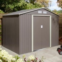 Thorpe Metal 8x6 Apex Shed In Light Grey