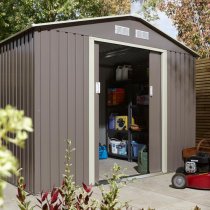 Thorpe Metal 8x6 Apex Shed In Light Grey