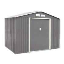 Thorpe Metal 8x6 Apex Shed In Light Grey