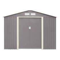 Thorpe Metal 8x6 Apex Shed In Light Grey