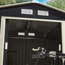 Thorpe Metal 8x6 Apex Shed In Dark Grey