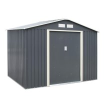 Thorpe Metal 8x6 Apex Shed In Dark Grey