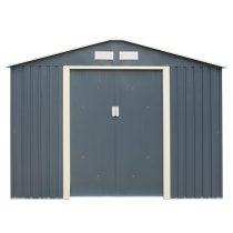 Thorpe Metal 8x6 Apex Shed In Dark Grey