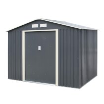 Thorpe Metal 8x6 Apex Shed In Dark Grey