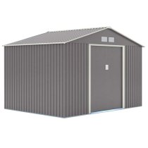 Thorpe Metal 10x8 Apex Shed In Light Grey