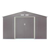 Thorpe Metal 10x8 Apex Shed In Light Grey