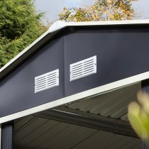 Thorpe Metal 10x8 Apex Shed In Dark Grey