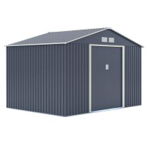 Thorpe Metal 10x8 Apex Shed In Dark Grey