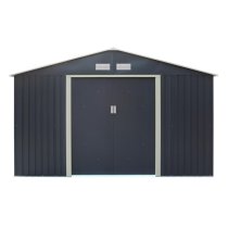 Thorpe Metal 10x8 Apex Shed In Dark Grey