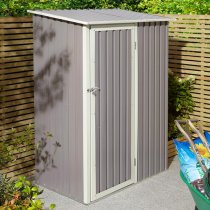 Thorpe Metal 5x3 Pent Shed In Light Grey