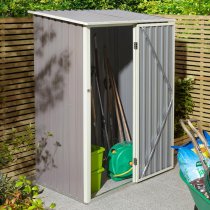 Thorpe Metal 5x3 Pent Shed In Light Grey