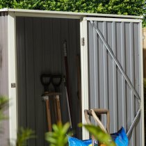 Thorpe Metal 5x3 Pent Shed In Light Grey