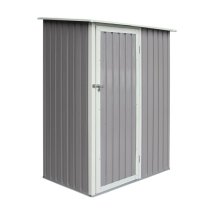 Thorpe Metal 5x3 Pent Shed In Light Grey