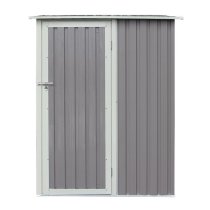 Thorpe Metal 5x3 Pent Shed In Light Grey