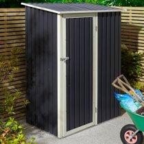 Thorpe Metal 5x3 Pent Shed In Dark Grey