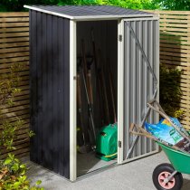 Thorpe Metal 5x3 Pent Shed In Dark Grey