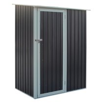 Thorpe Metal 5x3 Pent Shed In Dark Grey