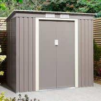 Thorpe Metal 6x4 Pent Shed In Light Grey