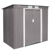 Thorpe Metal 6x4 Pent Shed In Light Grey