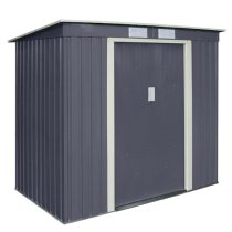 Thorpe Metal 6x4 Pent Shed In Dark Grey