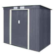 Thorpe Metal 6x4 Pent Shed In Dark Grey