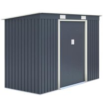 Thorpe Metal 8x4 Pent Shed In Dark Grey