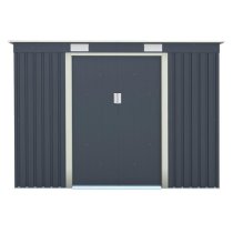 Thorpe Metal 8x4 Pent Shed In Dark Grey