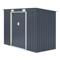 Thorpe Metal 8x4 Pent Shed In Dark Grey