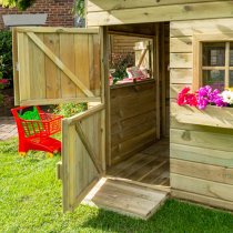 Oxer Wooden Club House Kids Playhouse In Natural Timber