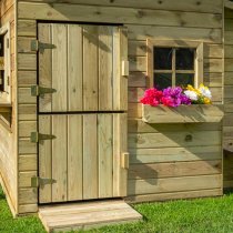 Oxer Wooden Club House Kids Playhouse In Natural Timber