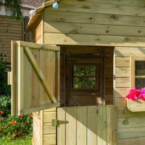 Oxer Wooden Club House Kids Playhouse In Natural Timber