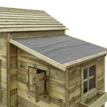 Oxer Wooden Club House Kids Playhouse In Natural Timber