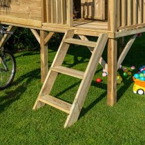 Oxer Wooden Highview Hideaway Kids Playhouse In Natural Timber