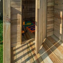 Oxer Wooden Highview Hideaway Kids Playhouse In Natural Timber