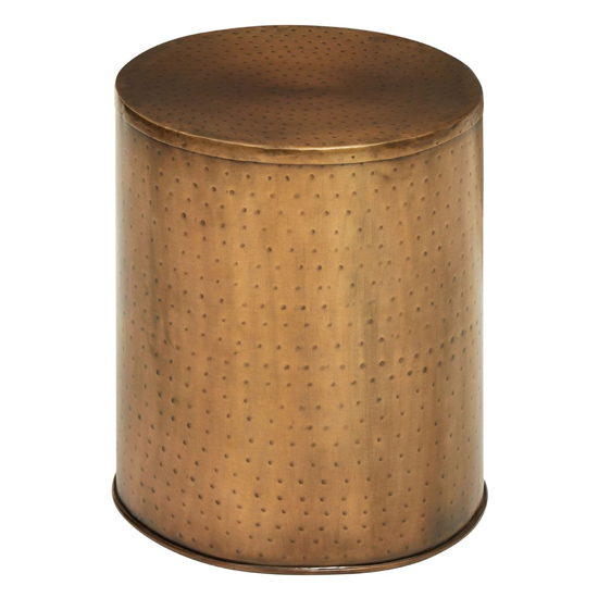 Atria Round Metal Side Table In Brass