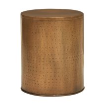 Atria Round Metal Side Table In Brass