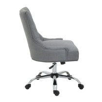 Anatolia Velvet Home And Office Chair With Chrome Base In Grey