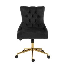 Anatolia Velvet Home And Office Chair In Black