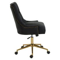 Anatolia Velvet Home And Office Chair In Black