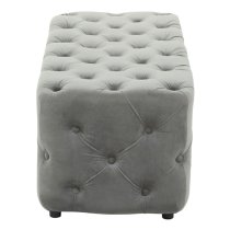 Alicia Velvet Hallway Seating Bench In Grey With Wooden Feets