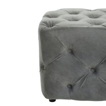 Alicia Velvet Hallway Seating Bench In Grey With Wooden Feets