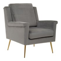 Salami Velvet Upholstered Armchair In Grey