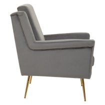 Salami Velvet Upholstered Armchair In Grey